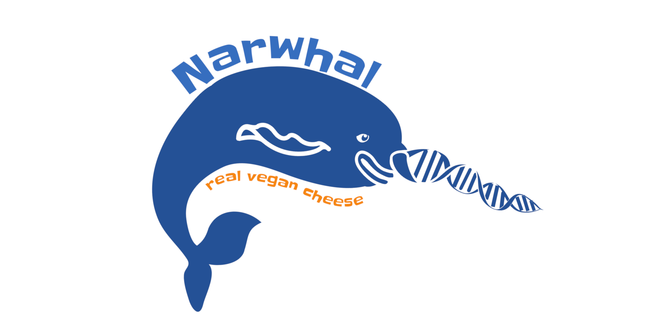 Logo of the Narwhal Cheese project, showing a Narwhal with its tusk formed out of a DNA double helix