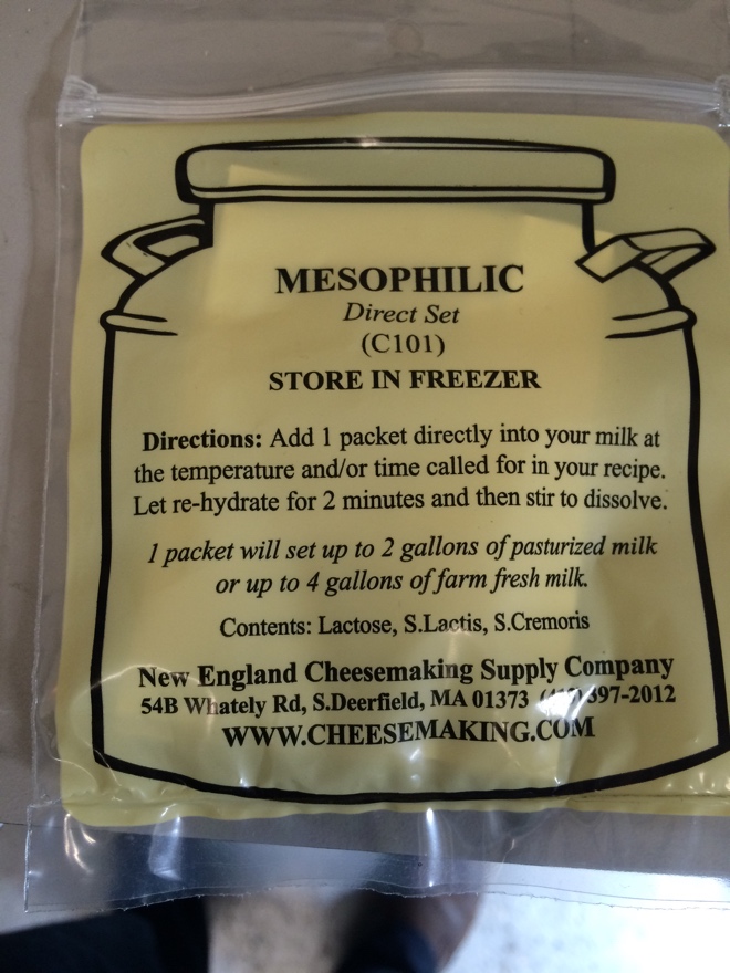 The mesophilic cheese culture that was used.